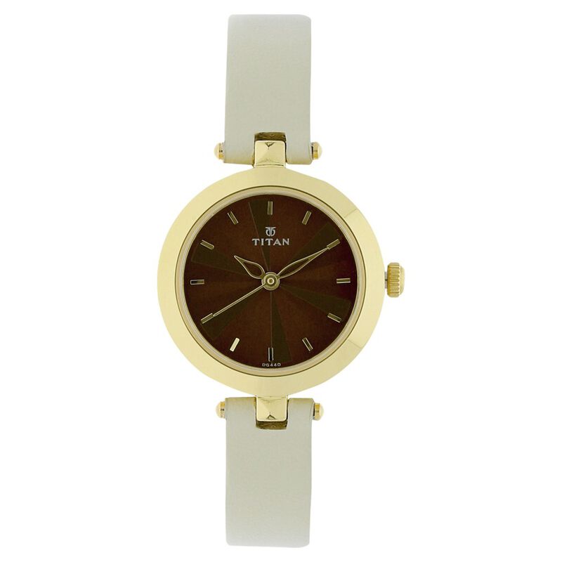 Titan Karishma Brown Dial Analog Leather Strap Watch For Women
