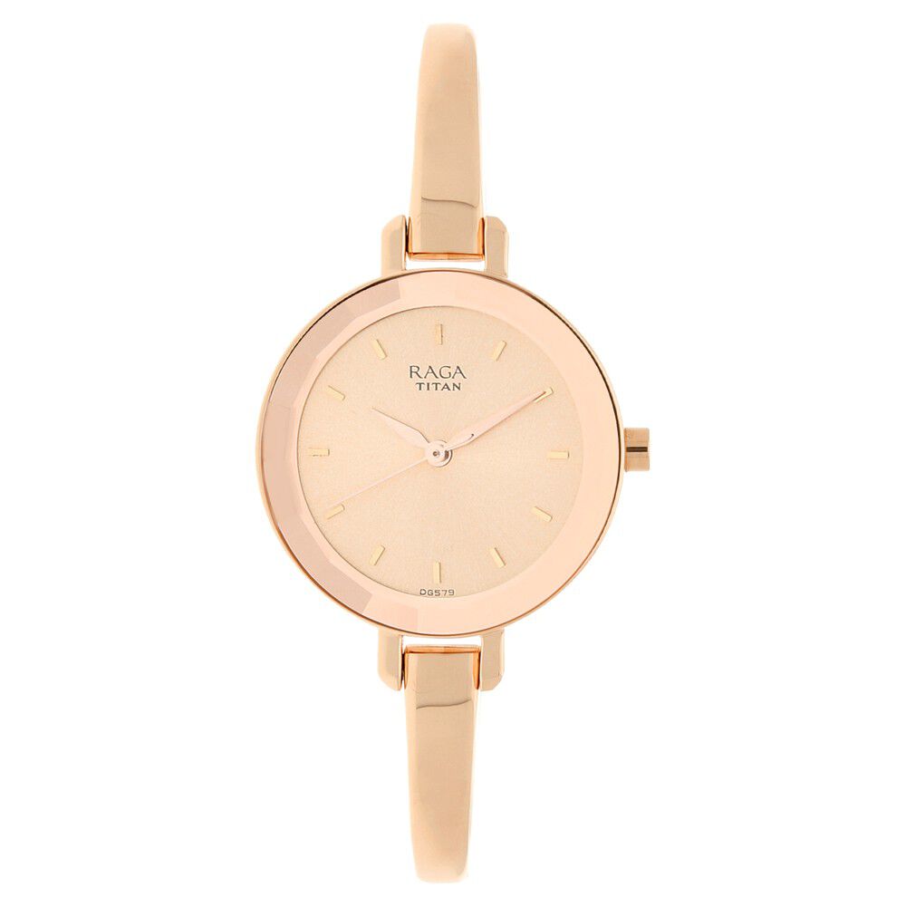 Titan Raga Viva Quartz Analog Rose Gold Round Dial Rose Gold Metal Strap Watch For Women - The Watch Factory ®