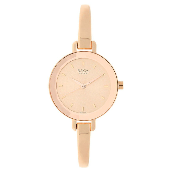 Titan Raga Viva Quartz Analog Rose Gold Round Dial Rose Gold Metal Strap Watch For Women - The Watch Factory ®