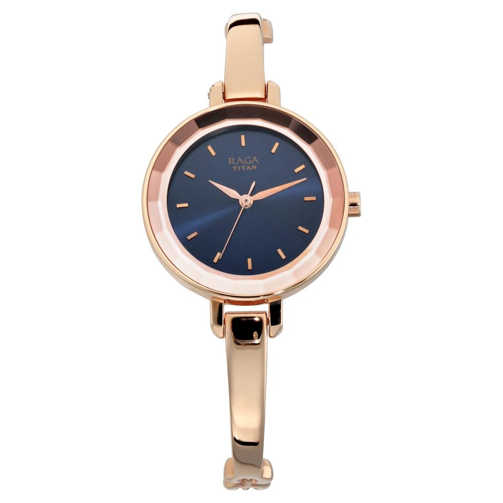 Titan Quartz Analog Blue Dial Metal Strap Watch for Women NS2575WM02