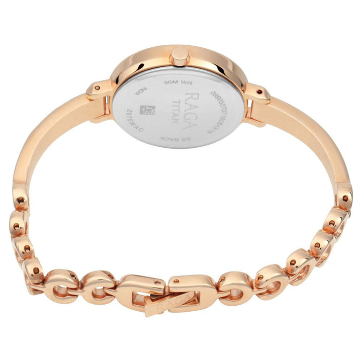 Titan Quartz Analog Blue Dial Metal Strap Watch for Women NS2575WM02