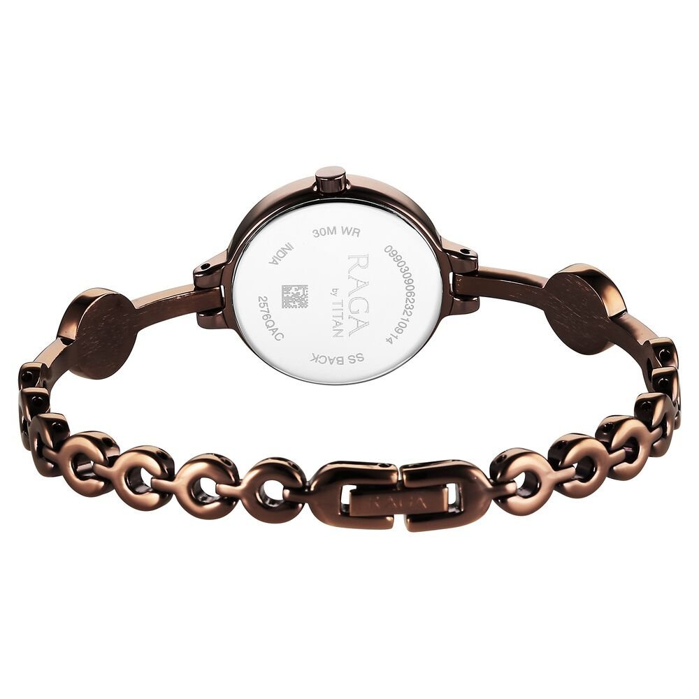 Titan Raga Viva Quartz Analog Rose Gold Dial Brown Metal Strap Watch for Women - The Watch Factory ®