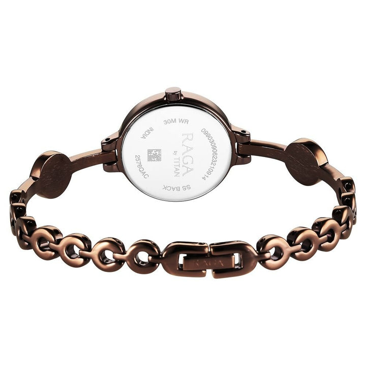 Titan Raga Viva Quartz Analog Rose Gold Dial Brown Metal Strap Watch for Women - The Watch Factory ®