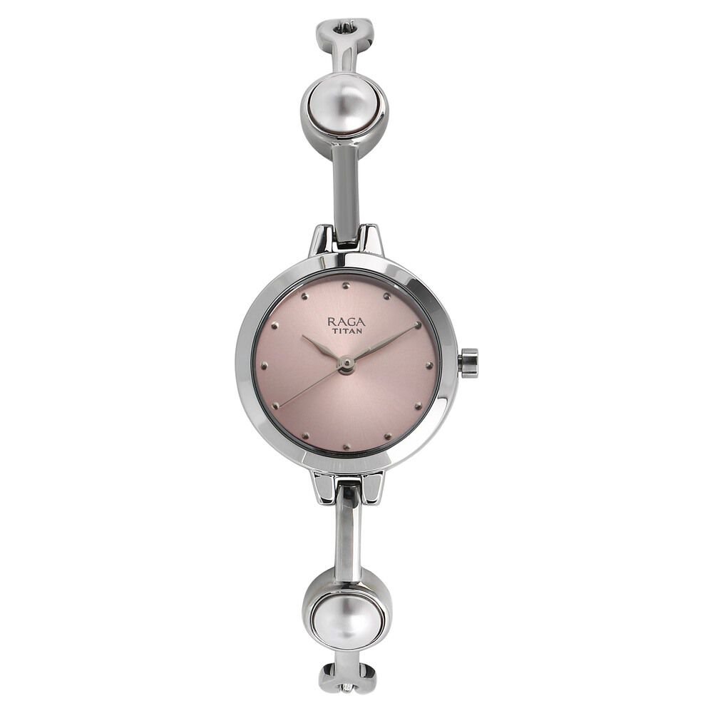 Titan Quartz Analog Pink Dial Metal Strap Watch for Women - The Watch Factory ®