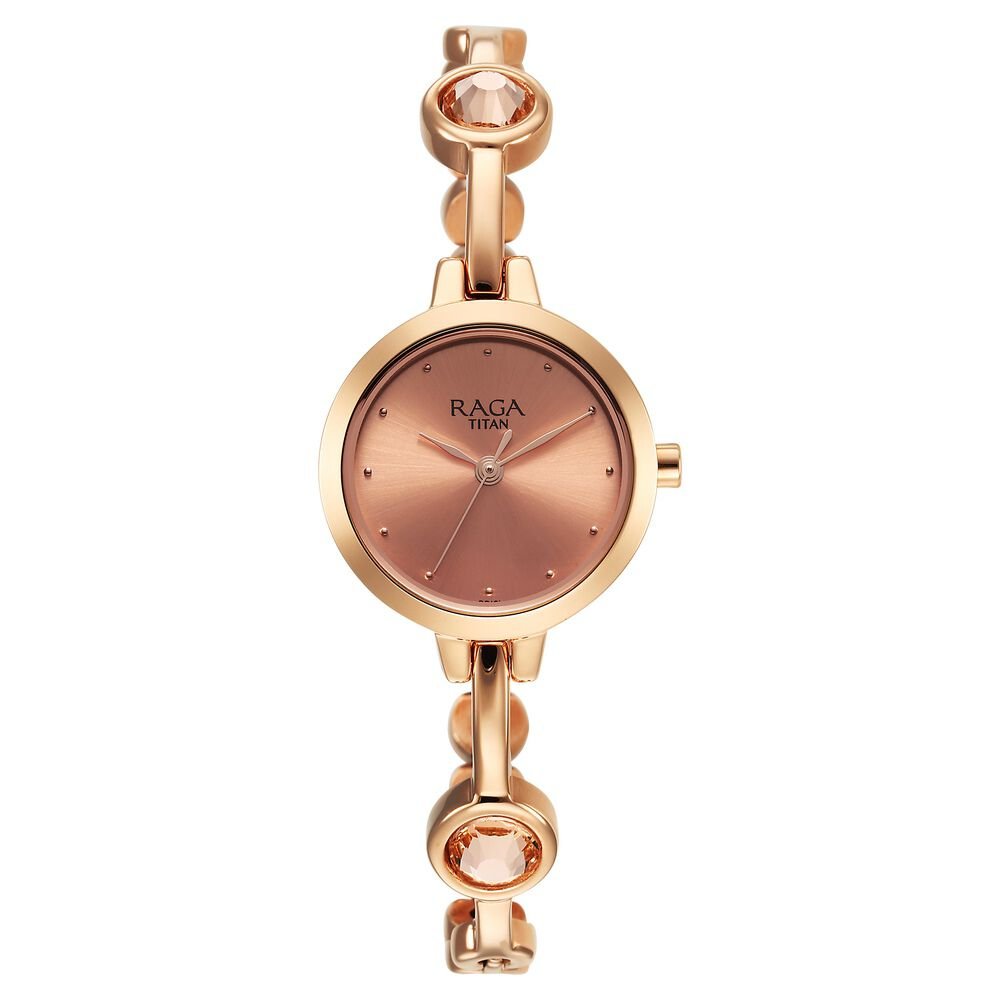 Titan Raga Viva Quartz Analog Rose Gold Dial Metal Strap Watch for Women - The Watch Factory ®