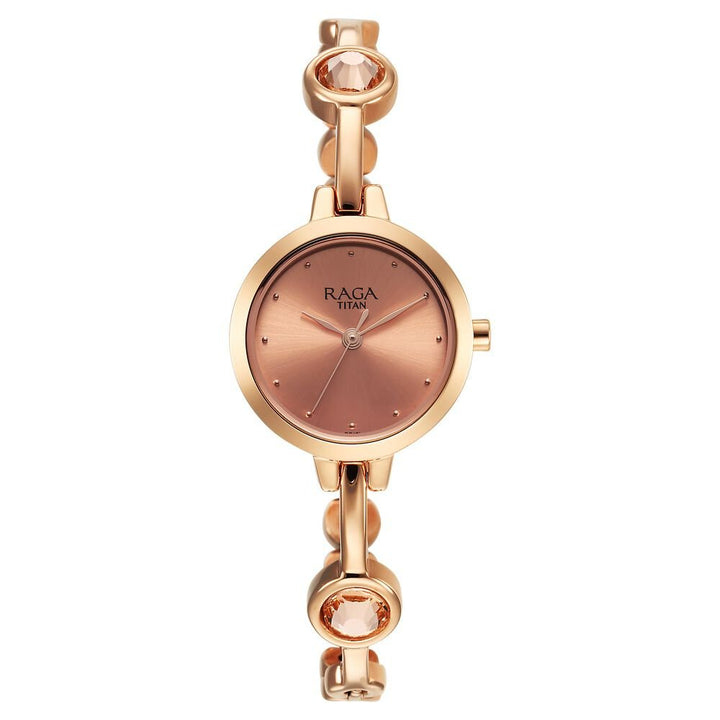 Titan Raga Viva Quartz Analog Rose Gold Dial Metal Strap Watch for Women - The Watch Factory ®