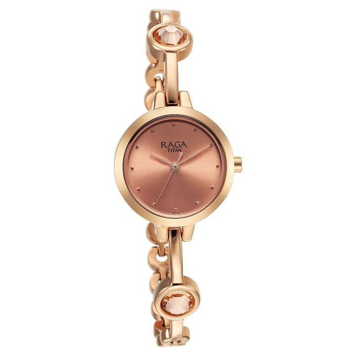 Titan Raga Viva Quartz Analog Rose Gold Dial Metal Strap Watch for Women - The Watch Factory ®