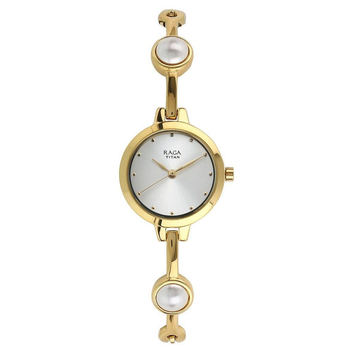 Titan Quartz Analog White Dial Metal Strap Watch for Women - The Watch Factory ®