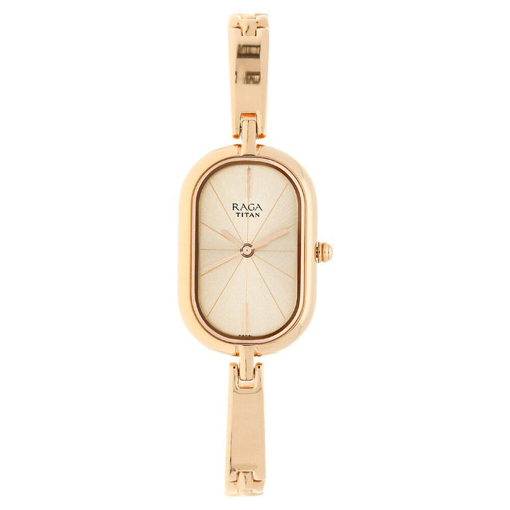 Titan Raga Viva Rose Gold Dial Women Watch With Metal Strap NS2577WM01