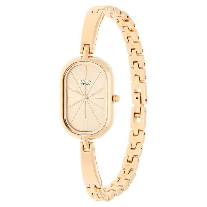 Titan Raga Viva Rose Gold Dial Women Watch With Metal Strap NS2577WM01