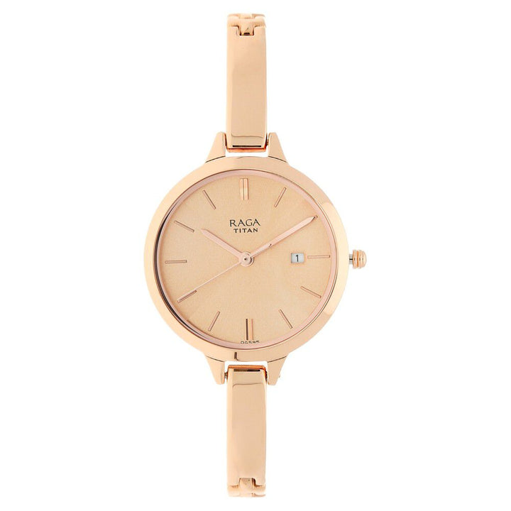 Titan Raga Viva Rose Gold Dial Women Watch With Metal Strap NS2578WM01