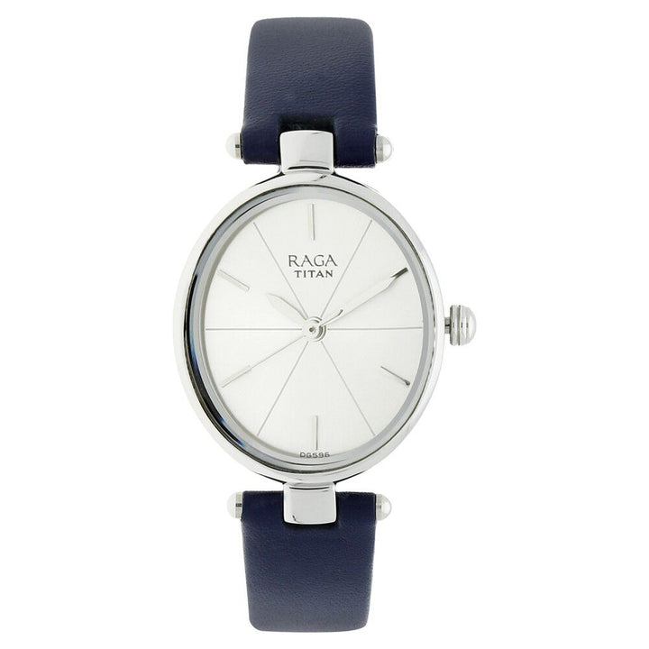 Titan Raga Viva Silver Dial Analog Leather Strap watch for Women NS2579SL01