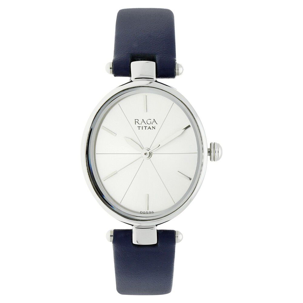 Titan Raga Viva Silver Dial Analog Leather Strap watch for Women - The Watch Factory ®