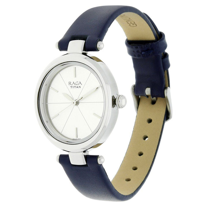 Titan Raga Viva Silver Dial Analog Leather Strap watch for Women - The Watch Factory ®