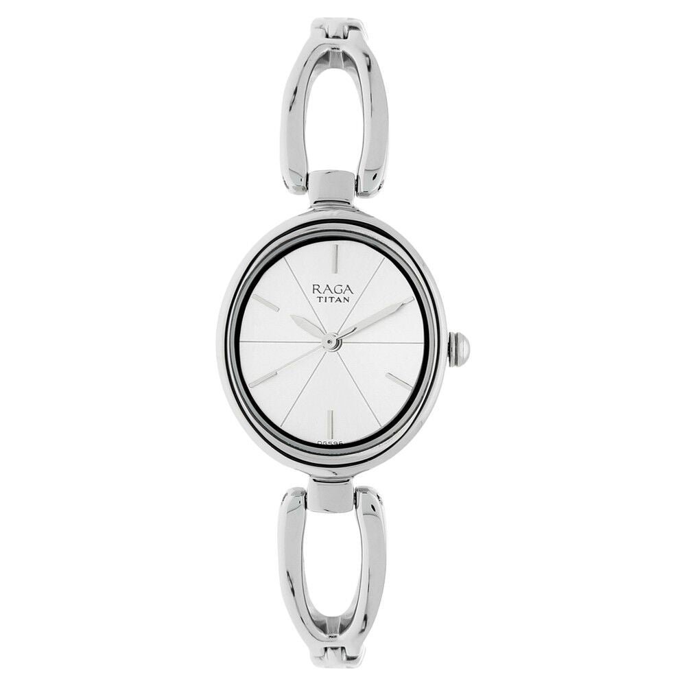 Titan Raga Viva Silver Dial Analog Metal Strap Watch for Women - The Watch Factory ®