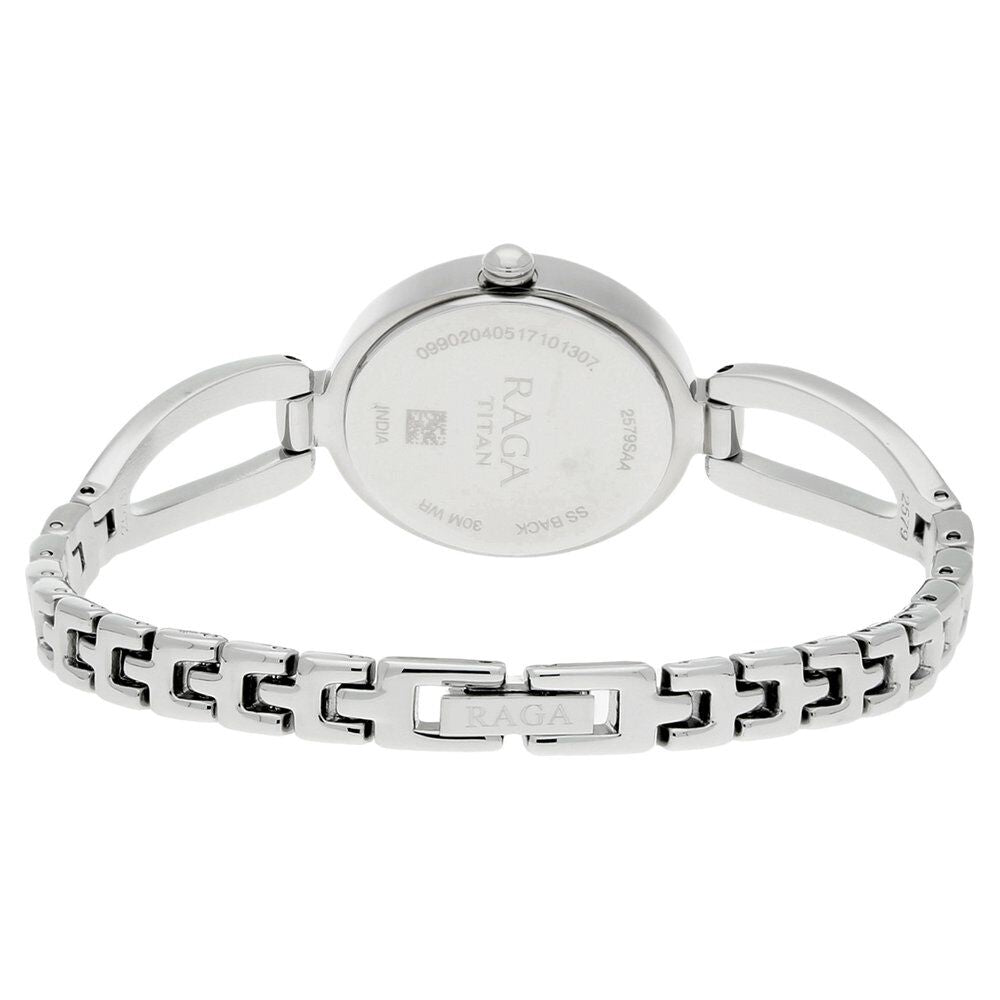 Titan Raga Viva Silver Dial Analog Metal Strap Watch for Women NR2579SM01