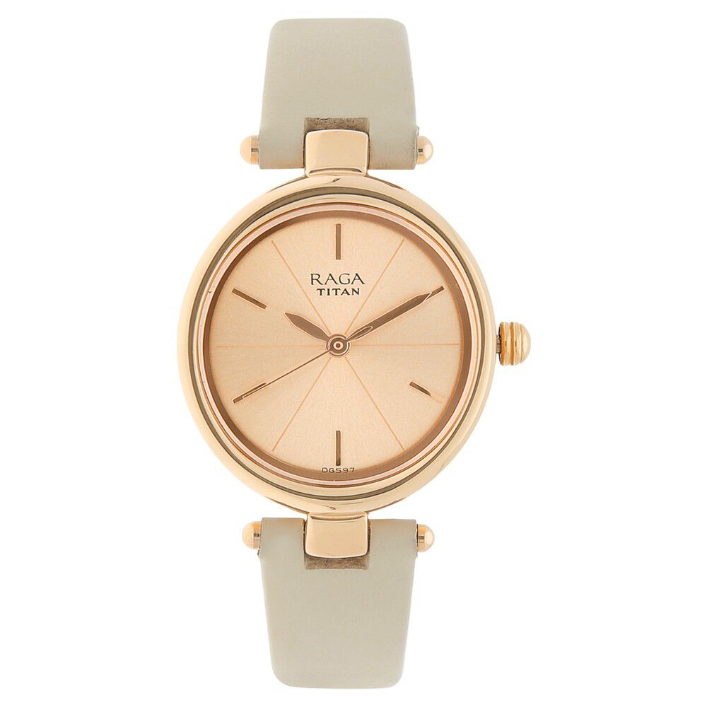 Titan Raga Viva Rose Gold Dial Women Watch With Leather Strap - The Watch Factory ®