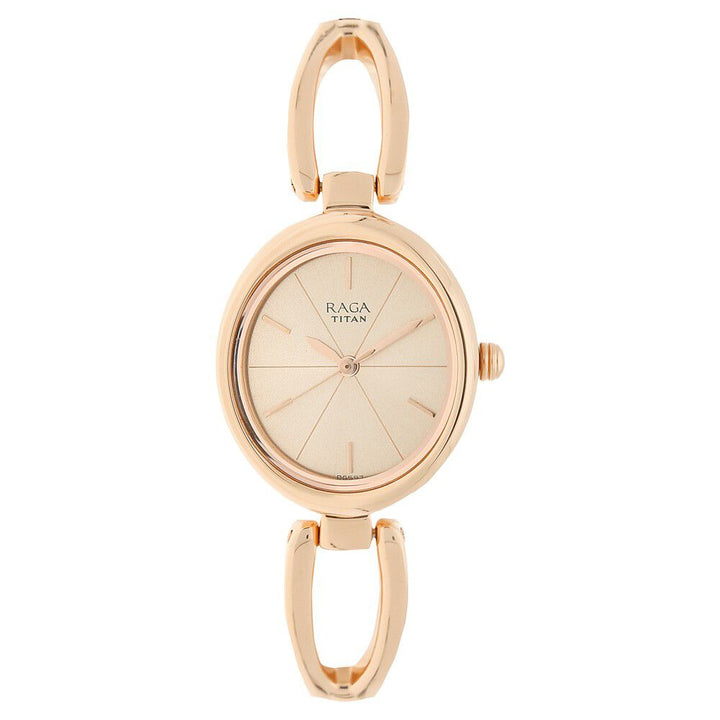 Titan Raga Viva Rose Gold Dial Women Watch With Metal Strap NS2579WM01