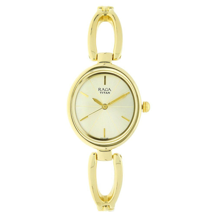Titan Raga Viva Champagne Dial Women Watch With Metal Strap NS2579YM01