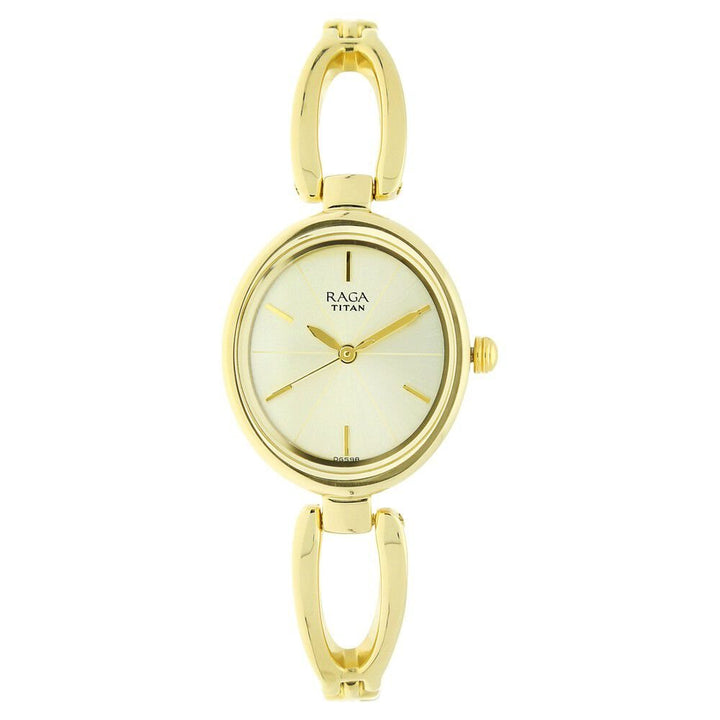 Titan Raga Viva Champagne Dial Women Watch With Metal Strap - The Watch Factory ®