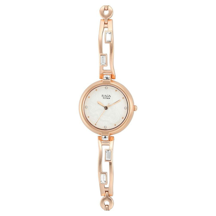 Titan Raga I Am White Dial Women Watch With Metal Strap NS2581WM02