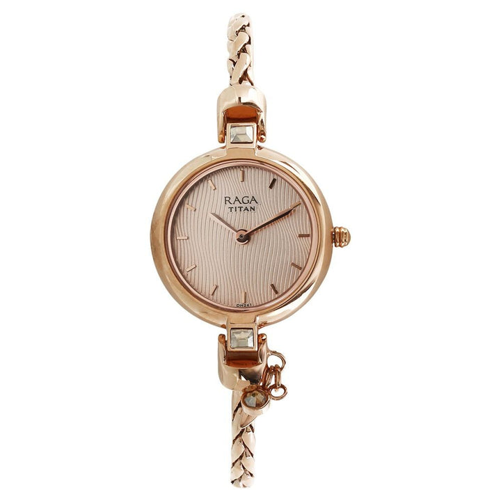 Titan Raga Espana Rose Gold Dial Women Watch With Metal Strap NS2584WM01