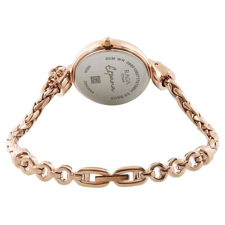 Titan Raga Espana Rose Gold Dial Women Watch With Metal Strap NS2584WM01