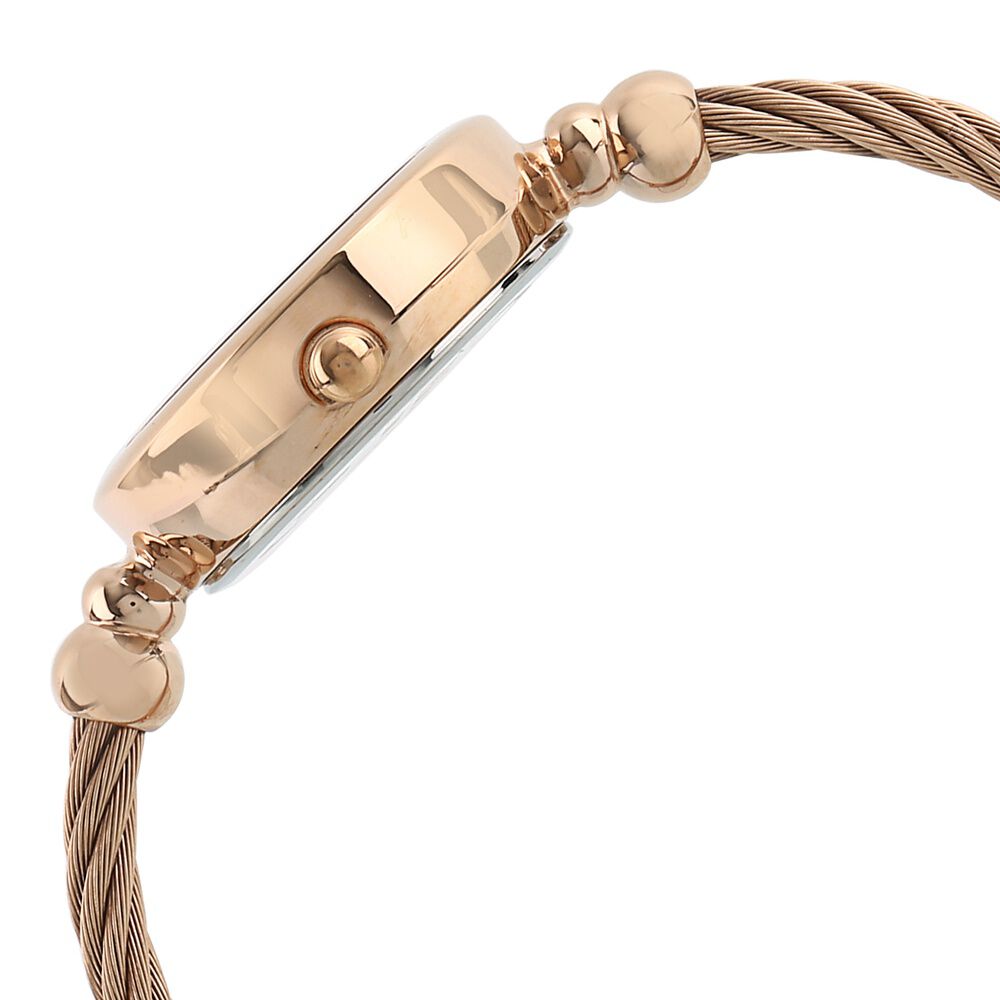 Titan Quartz Analog White Dial Metal Strap Watch for Women NS2586WM01