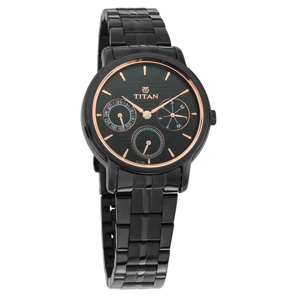 Titan Workwear Black Dial Women Watch With Stainless Steel Strap - The Watch Factory ®