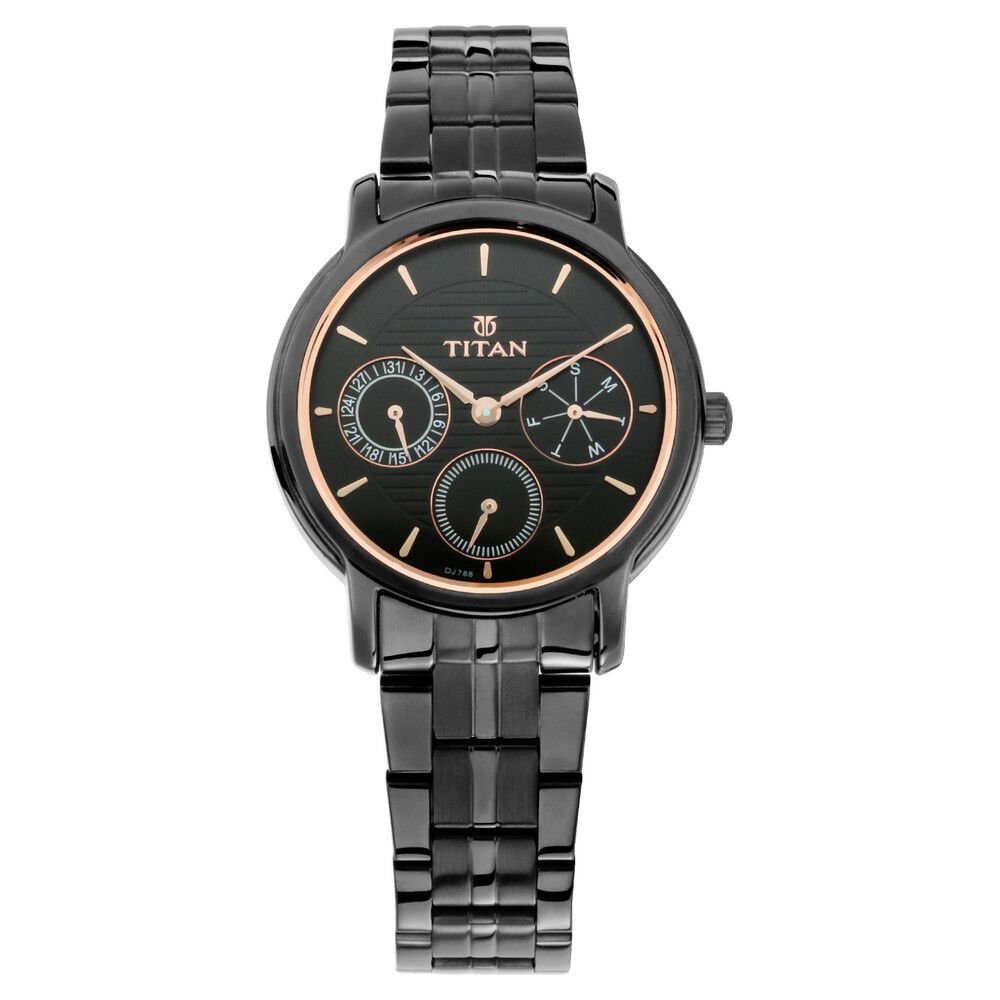 Titan Workwear Black Dial Women Watch With Stainless Steel Strap - The Watch Factory ®