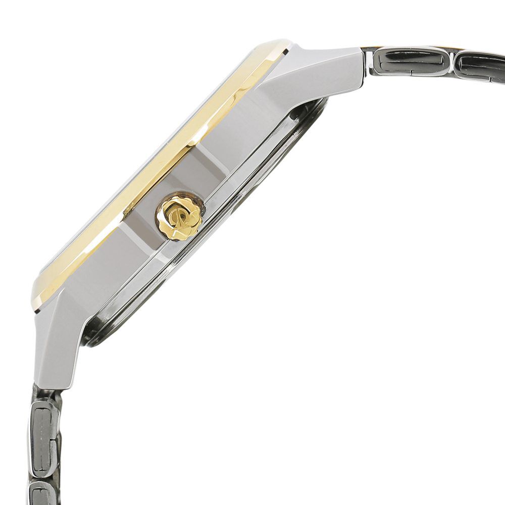 Titan Women's Elegance Monophase Two-Tone White Dial Watch NS2590BM01