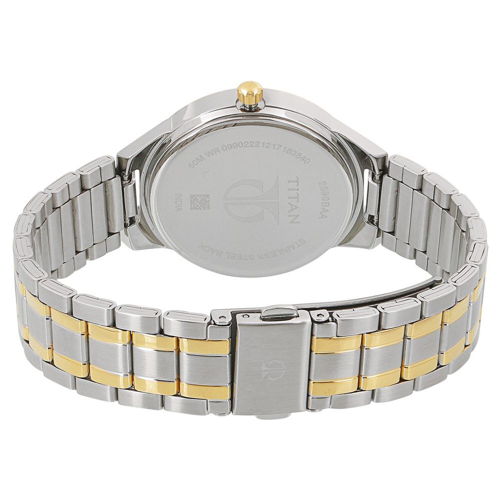 Titan Women's Elegance Monophase Two - Tone White Dial Watch - The Watch Factory ®