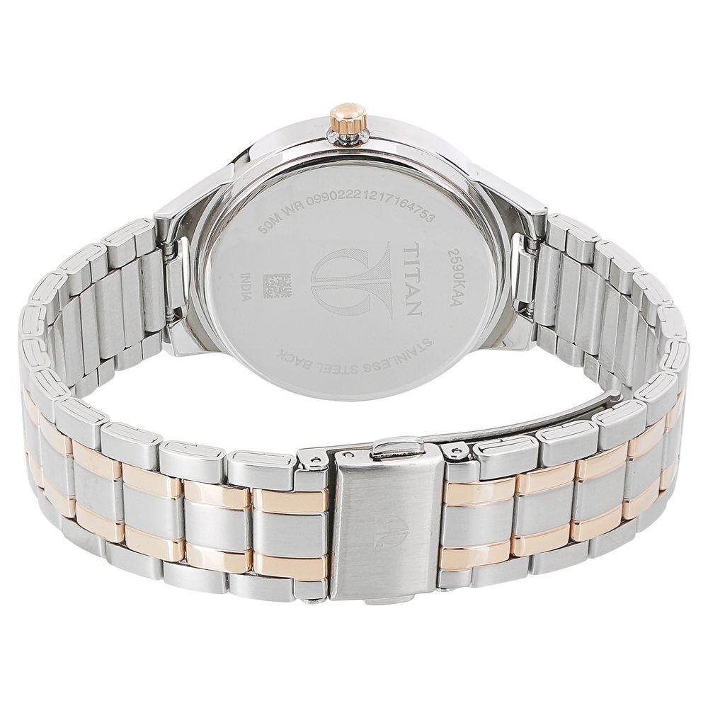 Titan Women's Elegance Moon phase Two - Tone White Dial Watch - The Watch Factory ®