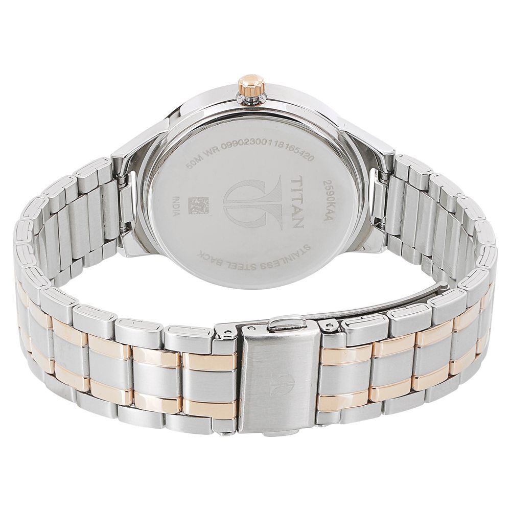 Titan Women's Elegance Moonphase Two-Tone Anthracite Dial Watch NS2590KM02