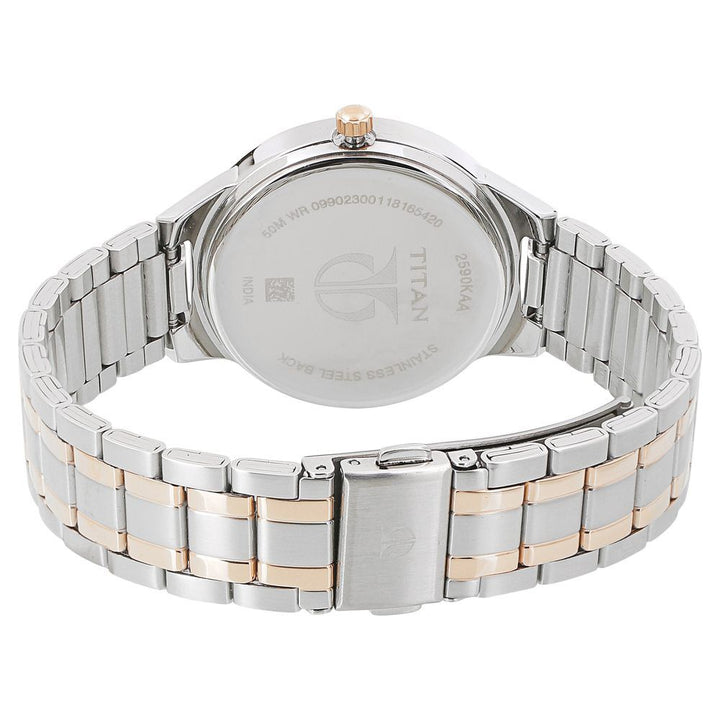 Titan Women's Elegance Moonphase Two-Tone Anthracite Dial Watch NS2590KM02