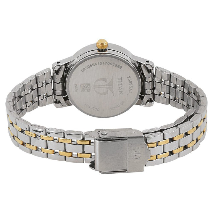 Titan Quartz Analog Champagne Dial Stainless Steel Strap Watch for Women - The Watch Factory ®
