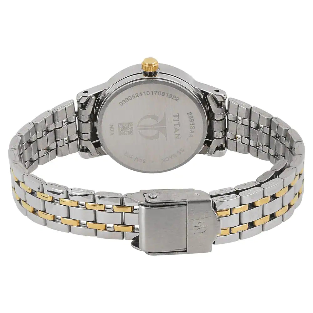 TITAN Champagne Dial Two Toned Stainless Steel Strap Watch 2593BM01 / NS2593BM01