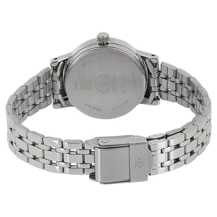 Titan Quartz Analog Silver Dial Stainless Steel Strap Watch for Women NS2593SM01