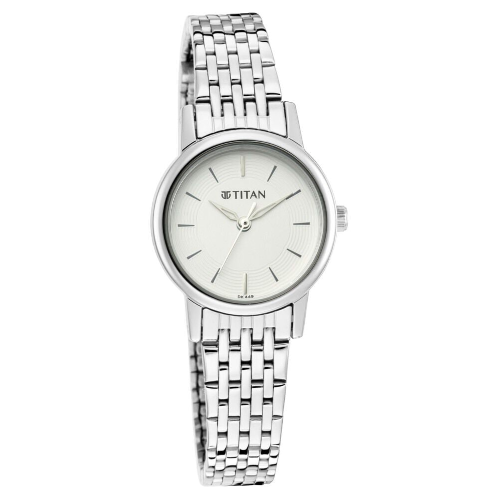 Titan Quartz Analog Silver Dial Metal Strap Watch for Women - The Watch Factory ®