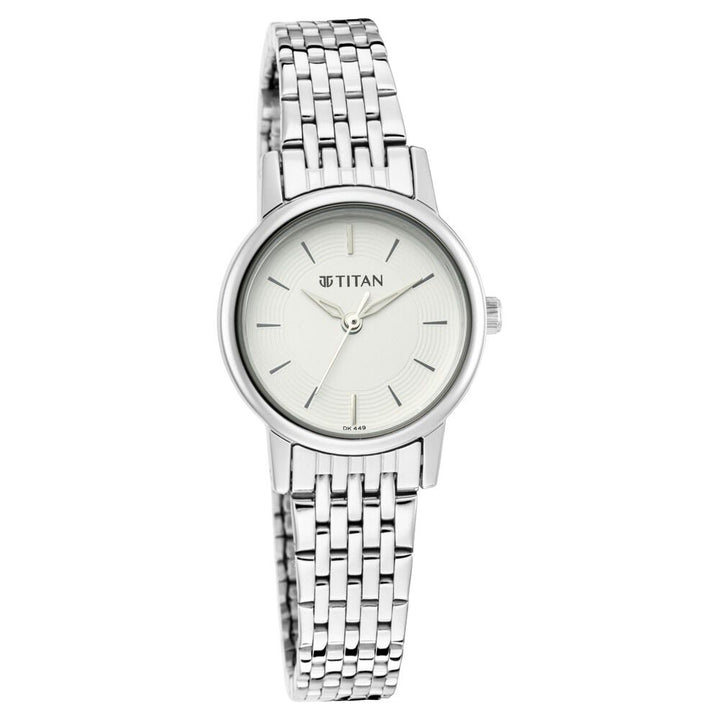 Titan Quartz Analog Silver Dial Metal Strap Watch for Women - The Watch Factory ®