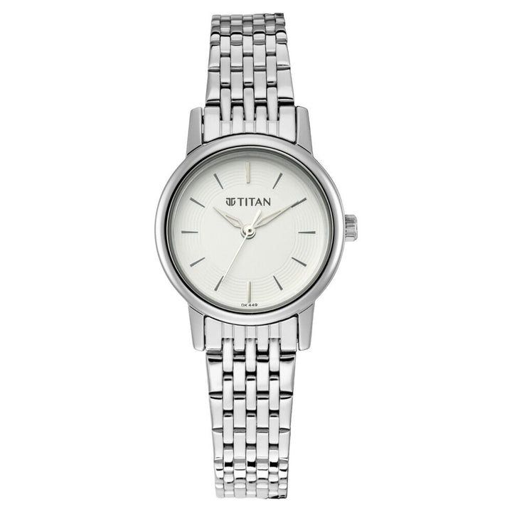 Titan Quartz Analog Silver Dial Metal Strap Watch for Women - The Watch Factory ®
