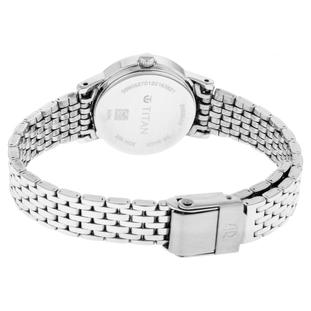 Titan Quartz Analog Silver Dial Metal Strap Watch for Women - The Watch Factory ®