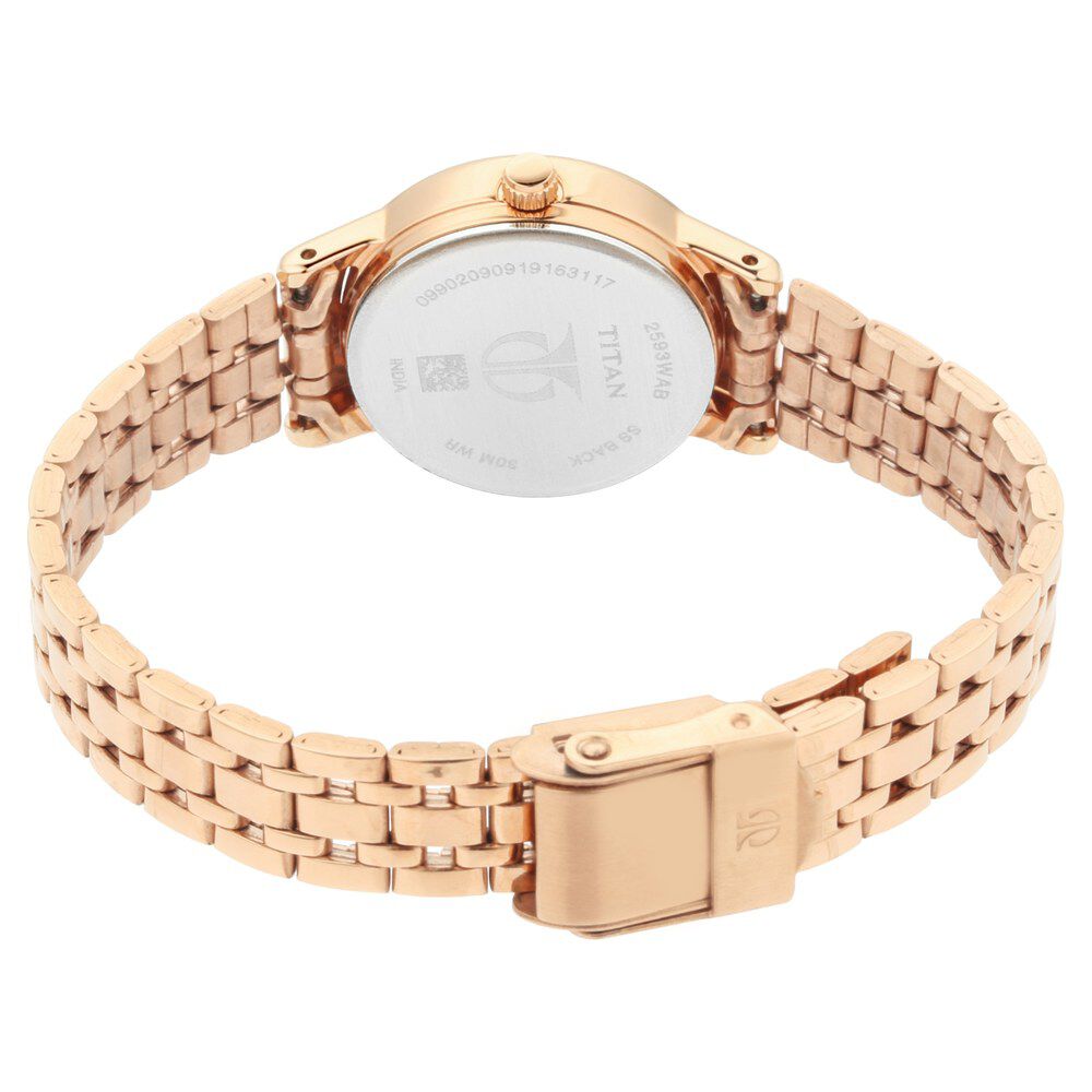 Titan Quartz Analog Silver Dial Stainless Steel Strap Watch for Women NS2593WM01