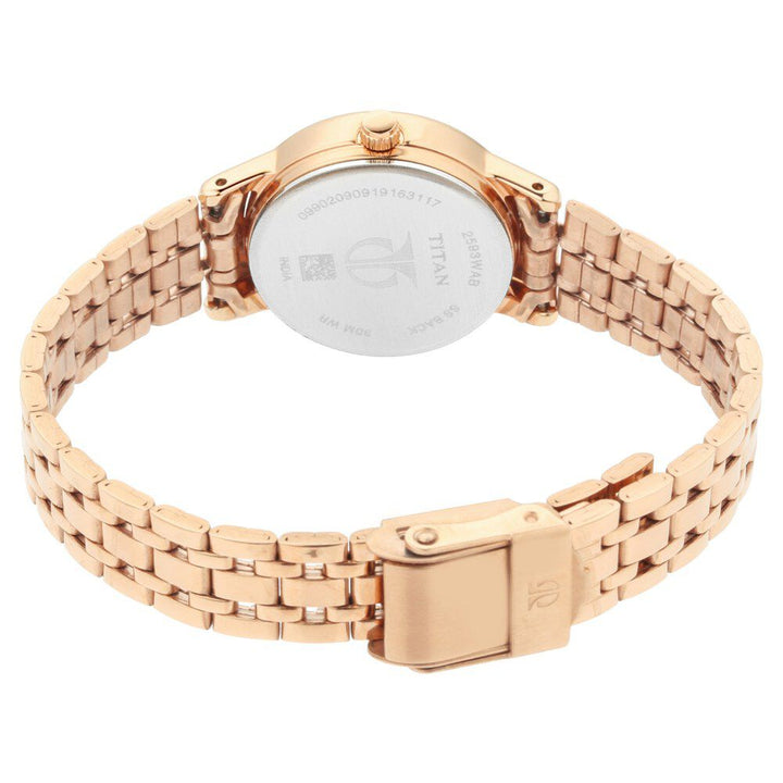 Titan Quartz Analog Silver Dial Stainless Steel Strap Watch for Women NS2593WM01