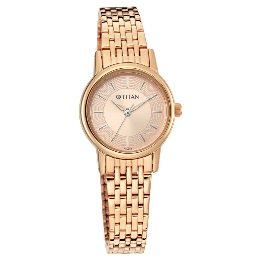 Titan Quartz Analog Rose Gold Dial Metal Strap Watch for Women - The Watch Factory ®