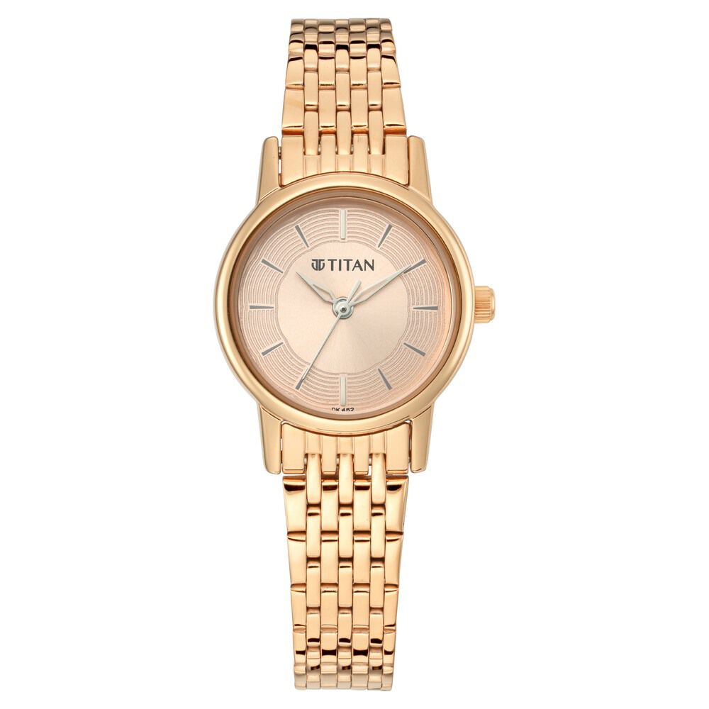 Titan Quartz Analog Rose Gold Dial Metal Strap Watch for Women - The Watch Factory ®