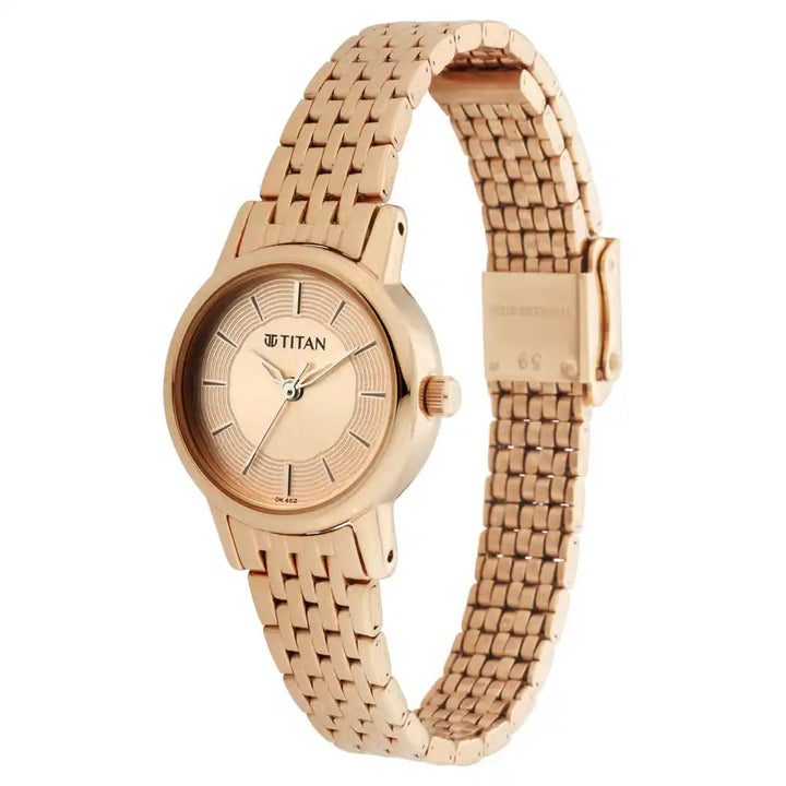 Titan Rose Gold Dial Analog Watch NP2593WM02