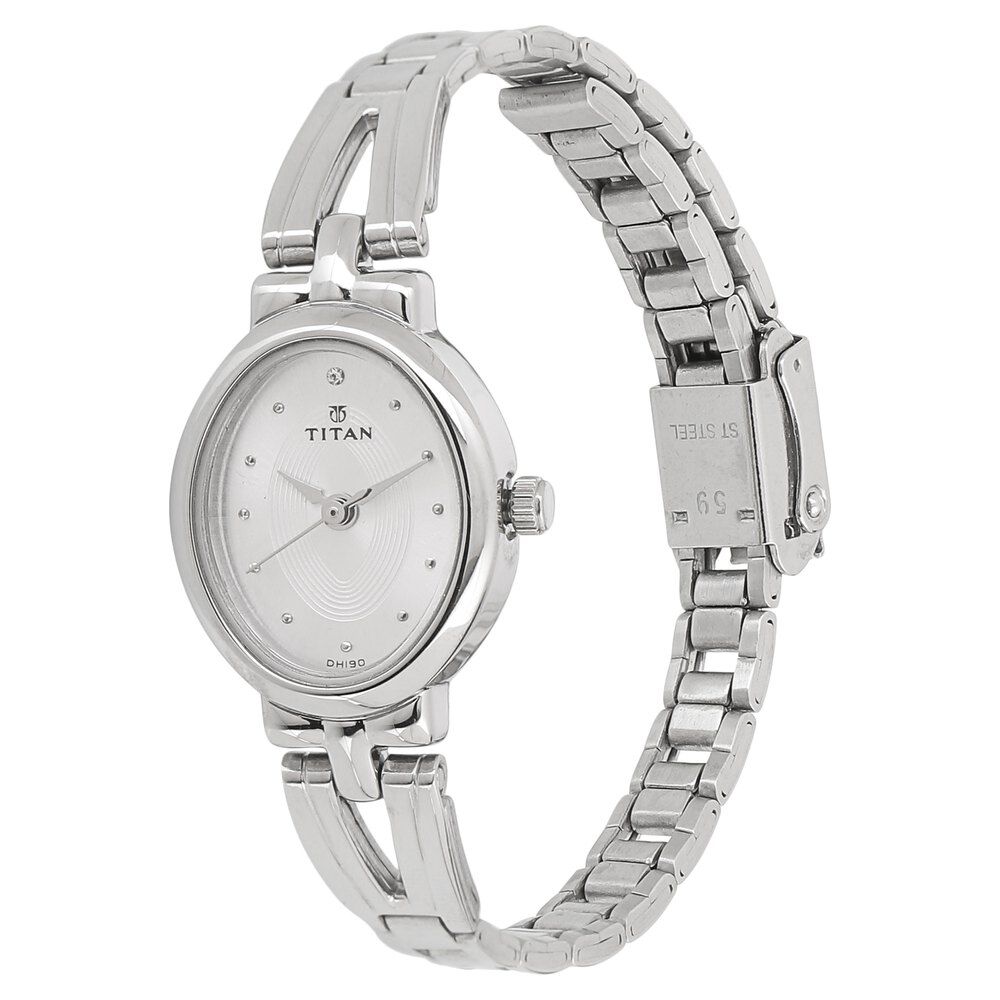 Titan Quartz Analog Silver Dial Stainless Steel Strap Watch for Women - The Watch Factory ®