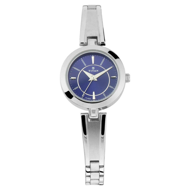 Titan Quartz Analog Blue Dial Metal Strap Watch for Women - The Watch Factory ®