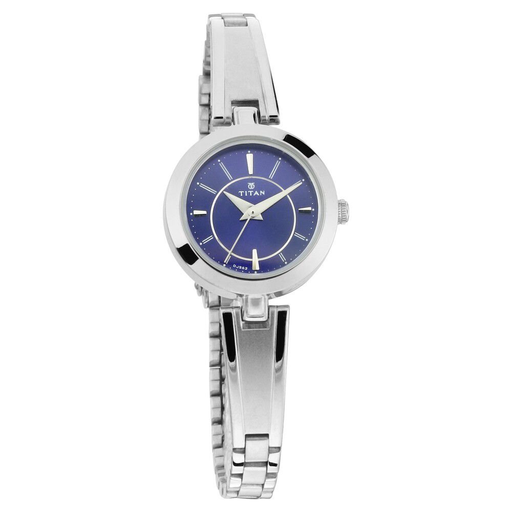 Titan Quartz Analog Blue Dial Metal Strap Watch for Women - The Watch Factory ®